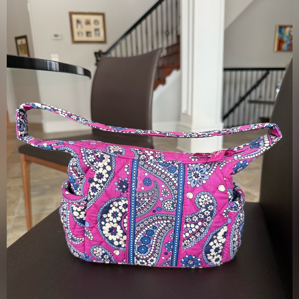 Vera Bradley Quilted Hobo Bag - Plum/Blue Paisley 💗💜💙 - Picture 6 of 9